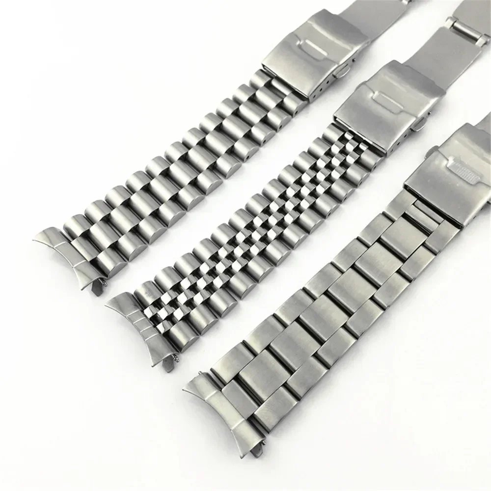 Solid Stainless Steel Metal Watch Band for Seiko SKX007 SKX009 Men Women Curved End Diving Sport Strap 20mm 22mm Bracelet Band