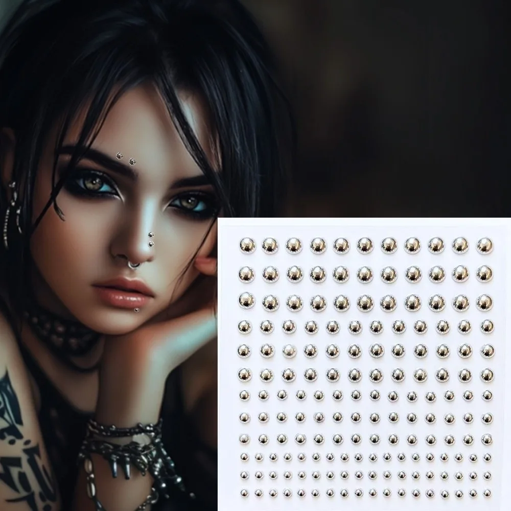 Disposable Lip Eyebrow Ear Stickers Selfadhesive Waterproof Non Piercing Jewelry Silvery Temporary Fake Nose Nails Ring Teens