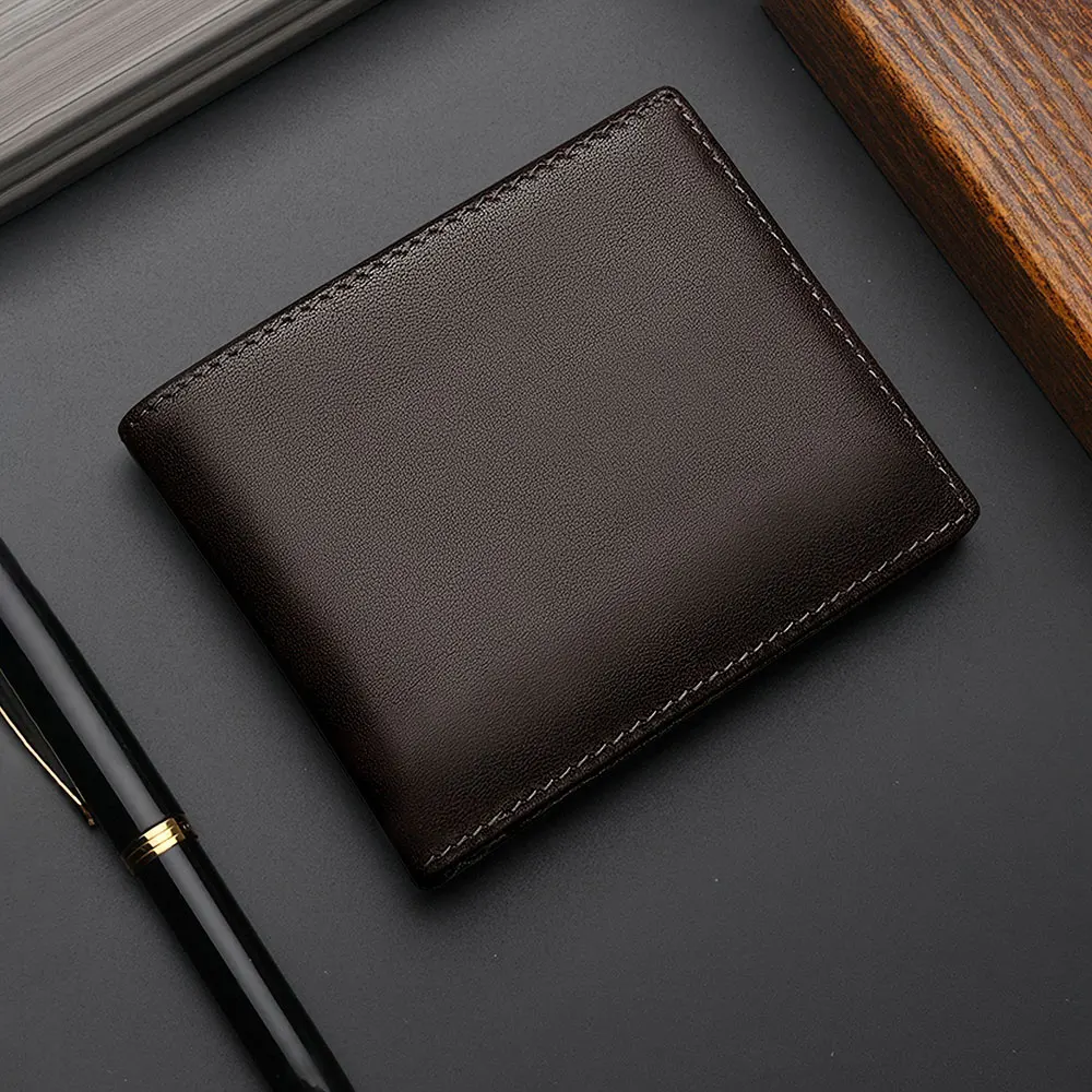 Ultra-Fiber Leather Men’s Wallet RFID Anti-Theft Business Short Wallet Trifold Loose-leaf Wallet Cross Border Hot Sales Wallet
