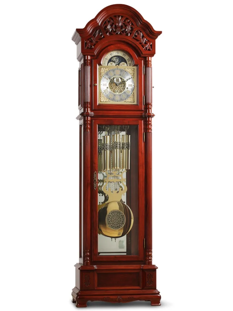 Light luxury mahogany European living room mechanical floor clock movement Chinese standing bell villa classical large