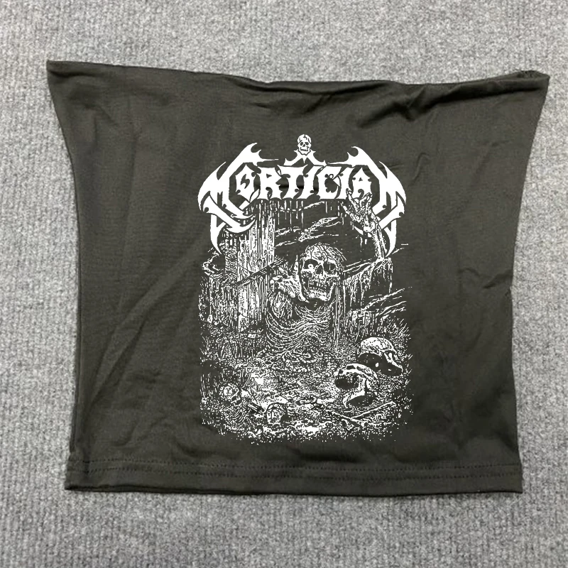 T-shirt con stampa modello fumetto creativo Emo Gotico Kpop Vintage Y2k Harajuku Estetica Trashy 2000s Top Fashion Causale Slim Tee