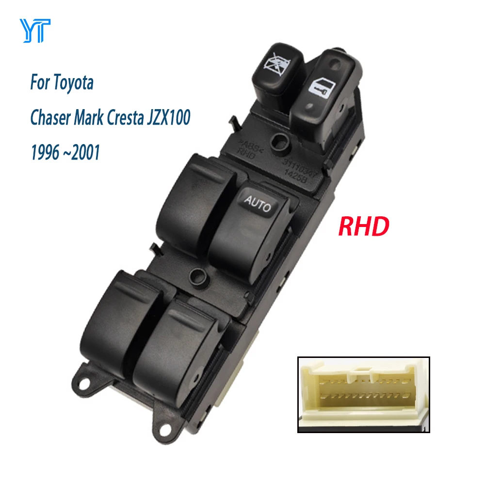 Electric Power Window Switch for Toyota Chaser Mark Cresta JZX100 1996-2001 Front Right Driver Glass Lifter Control Button Parts
