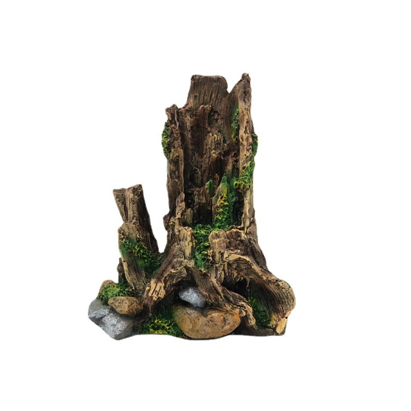 Resin Moss Driftwood Ornaments Fish Tank Decoration Aquarium Accessories Sink Wood Tree Fishbowl Jellyfish Carp Reptile Animals