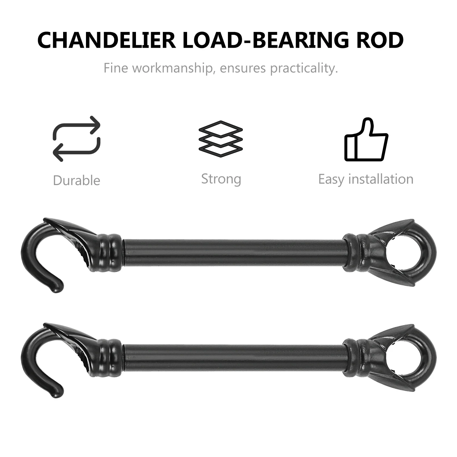 Chandelier Load-Bearing 10Cm With Hook Ceiling Light Support Rod For Chandelier Replacement Hanging Cable Straight Rod Small - Image 6