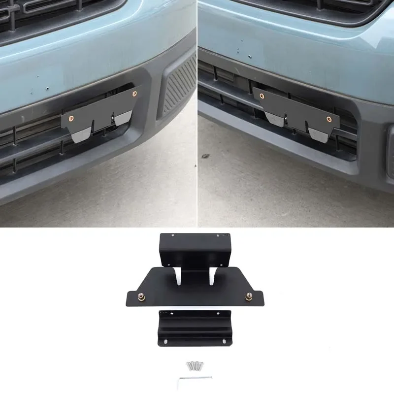 Carbon Steel Black For Ford Maverick 2022-2024 Car Front License Plate Side Installation Bracket Car Modification Accessories