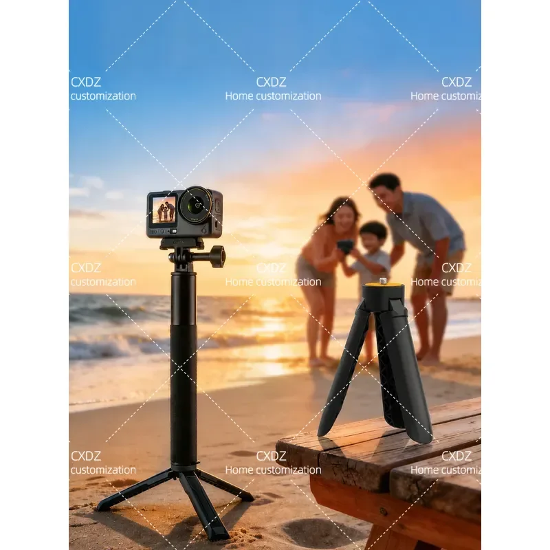 Selfie Extension Stick Tripod for Action 5 Pro 6 4 Osmo OM 6 7 PTZ Stabilizer Accessories Triangle Bracket Base for Action