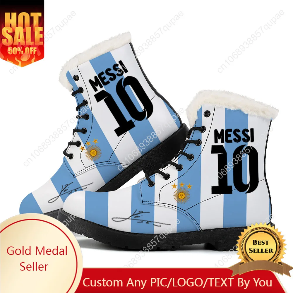 Miami Messi 10 Plush Boots Mens Womens Teenager Shoes Casual Boot Outdoor Light High Quality Print on Demand Customize Shoe