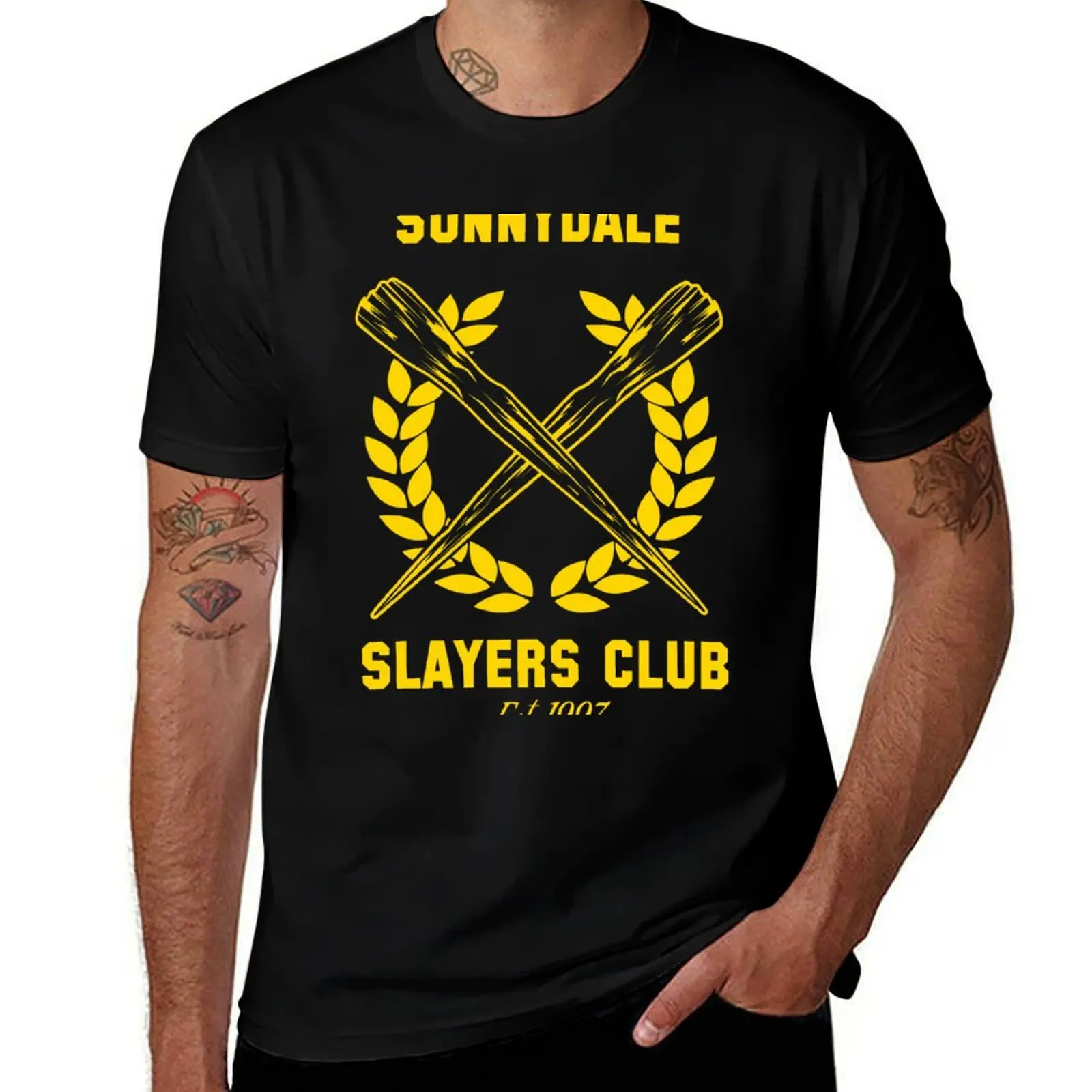 

Sunnydale Slayers Club T-Shirt man clothes T-shirts oversize oversize t-shirts man black t-shirts for men