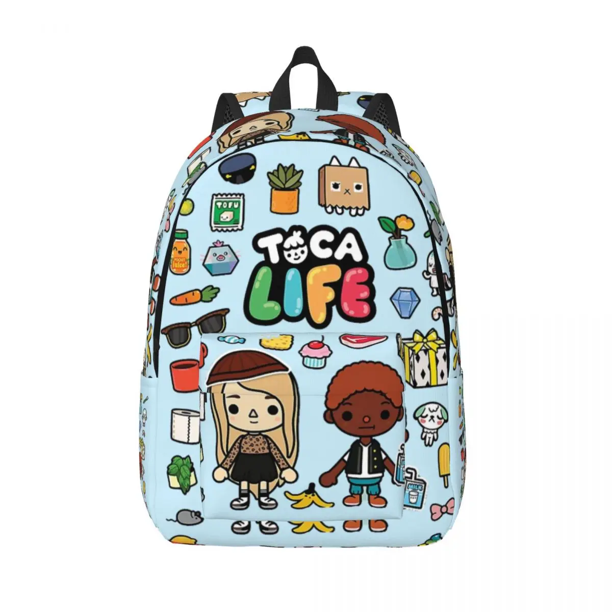 Toca Boca Game-Mochila deportiva para hombre y mujer, bolso de hombro para ordenador portátil