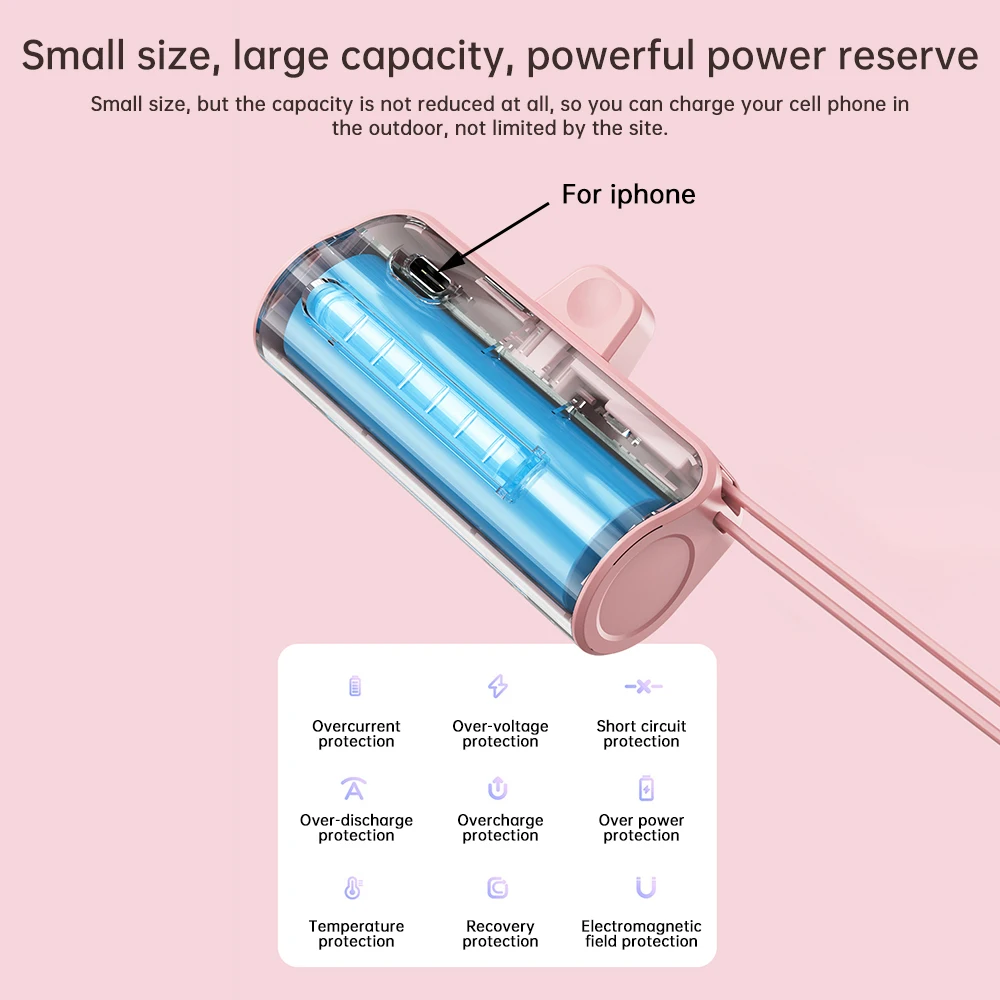 Mobile Power Shell 1Pcs 18650/21700 Lithium Battery Case 5V2A Fast Charging DIY Mobile Power Type-C and iphone Interface