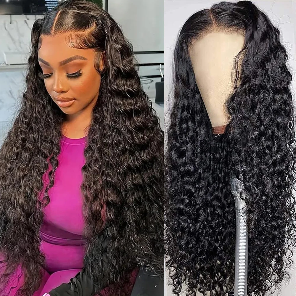 Water Wave Wig Transparent Lace Front Human Hair Wigs 13x4 13x6 Human Hair Lace Frontal Wig 28 30 Inch 4x4 5x5 Water Curly Wigs