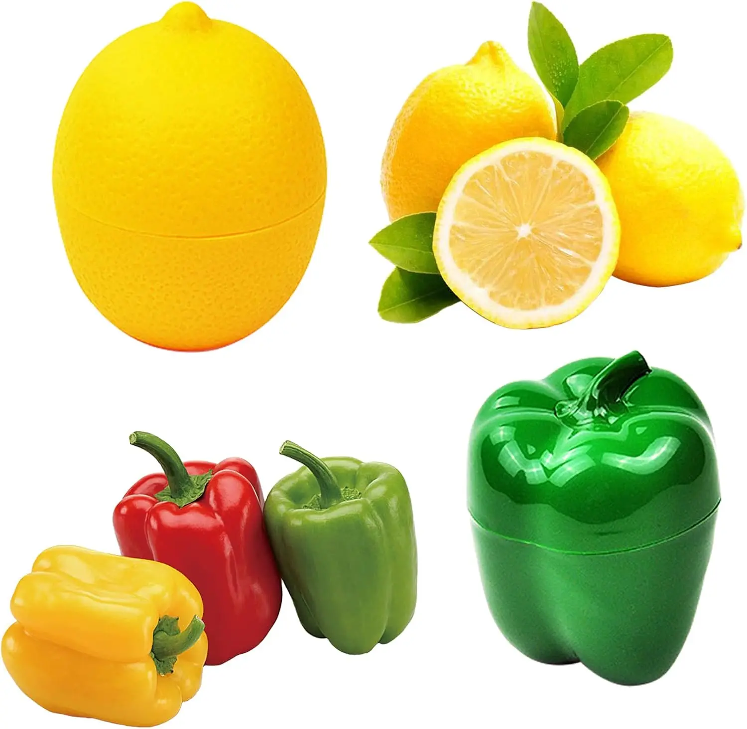 Vegetable Crisper (Onion, Tomato, Lemon, Green Pepper) Storage Fruit Box Sealed Box Set Lunch Box Kitchen Refrigerator Storage C image 2