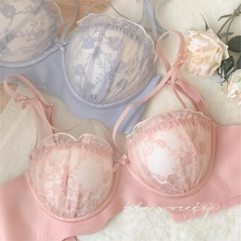 Беспроводной бюстгальтер для маленькой груди, собранный дизайн, против провисания, полное покрытие, сексуальный стиль Pure Desire, нижнее белье с принтом, свадебное белье