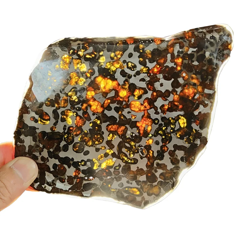 

203.7g Sericho Olive Meteorite Large Slice Kenya Olive Meteorite Collection Natural Meteorite Material Specimen