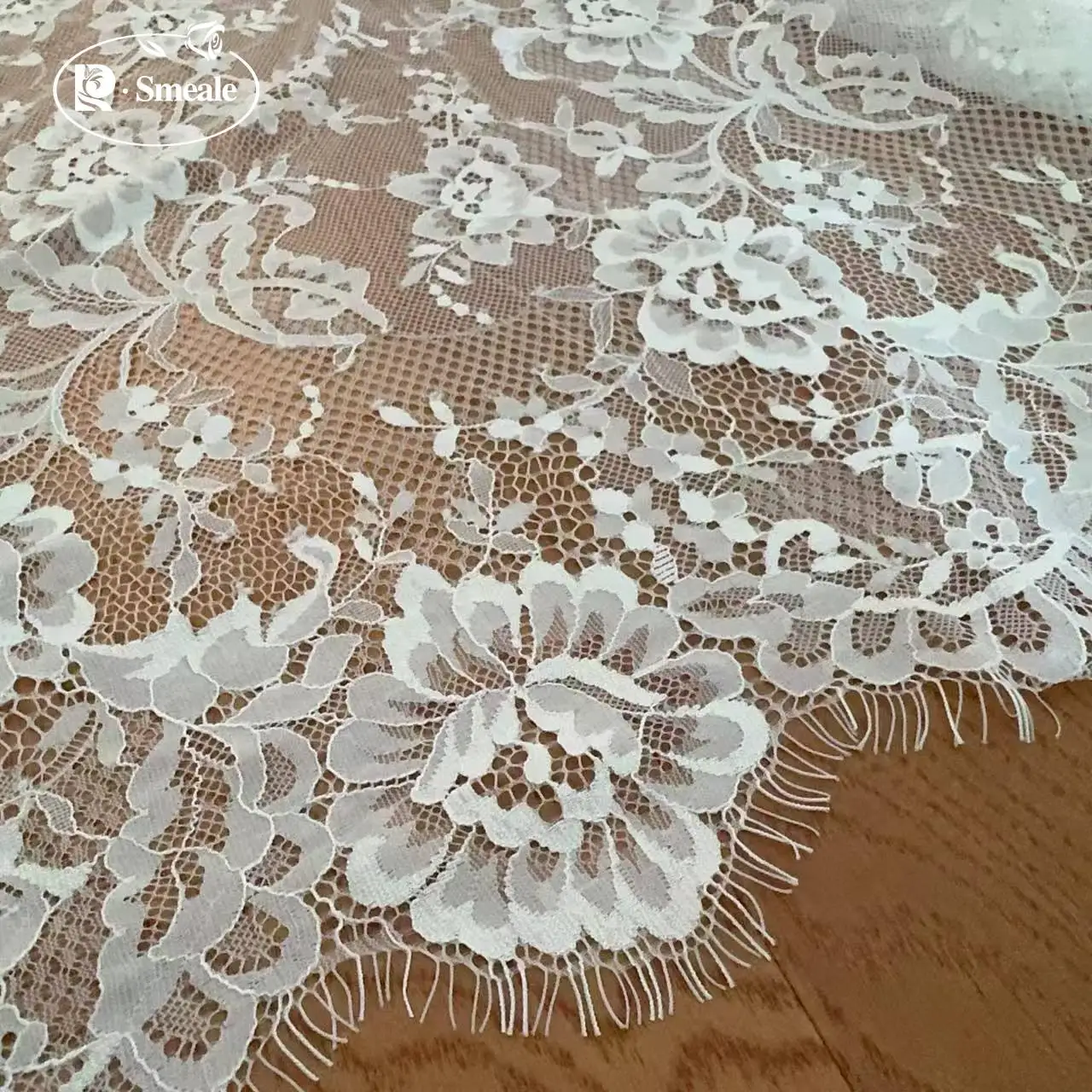 3 Meter. Französischer Wimpernspitzenstoff. Nähmaterial für DIY-Projekte. Spitzenstoffe für Hochzeiten. Weißer Spitzenstoff 2025 Hohe Qualität – Detail 4