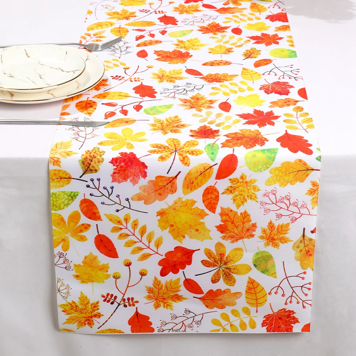 

1Pc Flowers Table Runner Spring Theme Birthday Party Decorations Kids Favors Maple Leaf Table Covers Girls Baby Shower Supplies