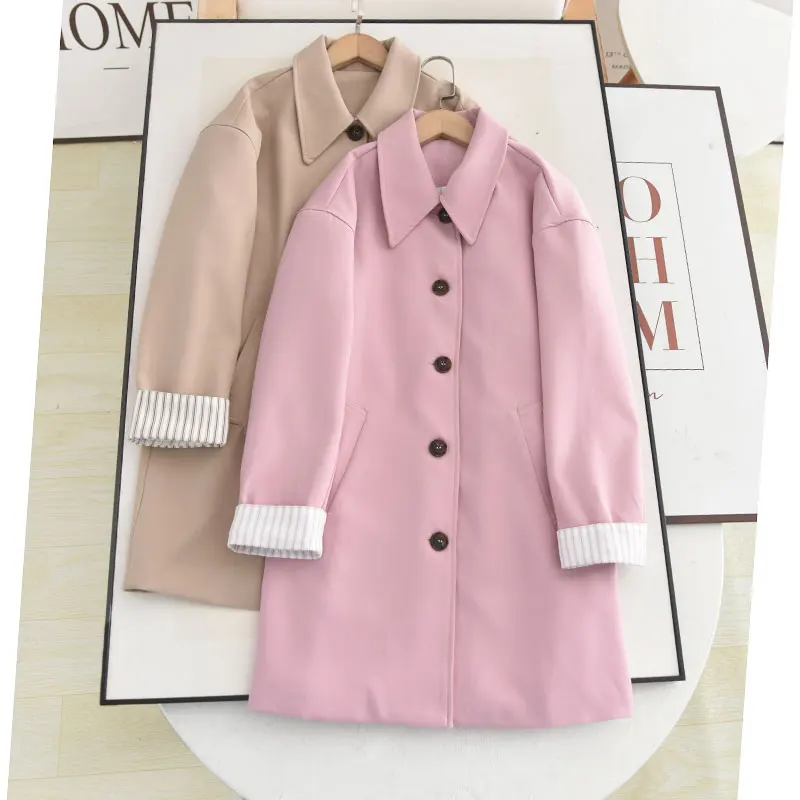 

Весна 2025: Новая универсальная женская ветровка средней длины на одной пуговице, малого размера, цвета хаки, для повседневной носки