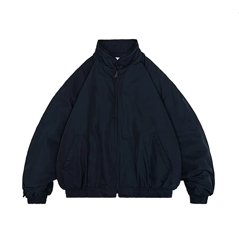 Retro Japanese Sle Air Force Pilot Cotton Jaet Men's ort Loose Thiened Stand Collar Functional Wide Version Cotton Coat
