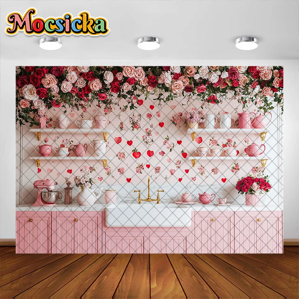 ทารกแรกเกิดการถ่ายภาพพื้นหลังวันวาเลนไทน์ Sweet Shop ตกแต่ง Baby Shower เค้ก Smash ภาพฉากหลังสตูดิโอ Props