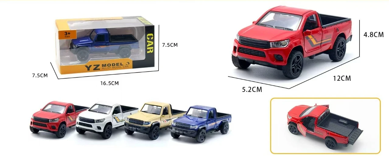 4 estilos 1:36 aleación Diecast cross-country modelo de coche clásico Pull Back coche vehículo en miniatura réplica para colección regalo para chico