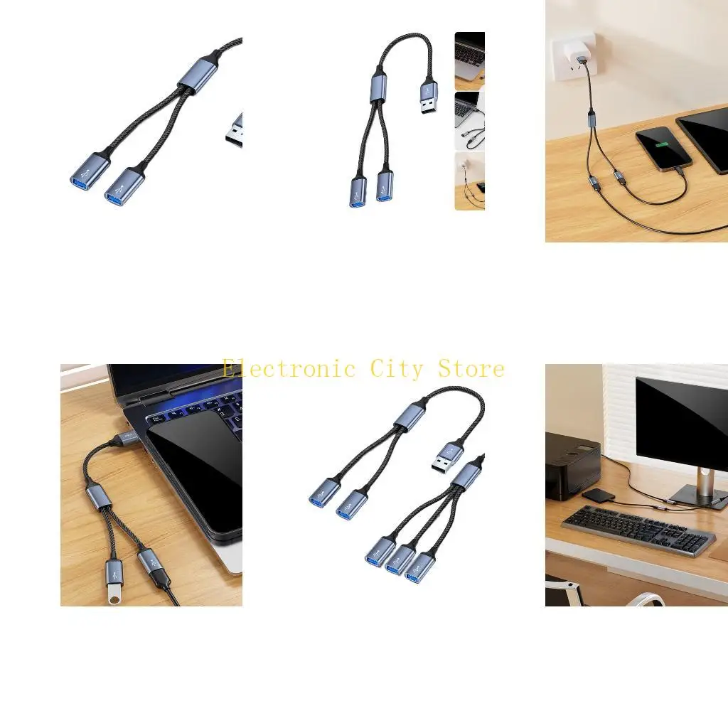 USB -Hub -Adapter -Plug -Play Fast Lade -Aluminiumlegierung für mehrere Geräte Hu8d