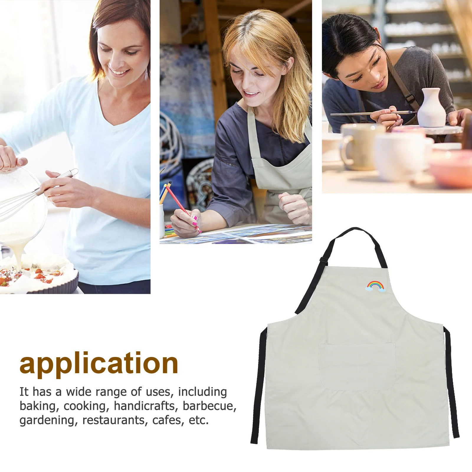 

1Pcs Waterproof Oil-Proof Apron Japanese-Style Lace-Up Kitchen PVC Apron Large Pocket for Cooking Gardening Baking