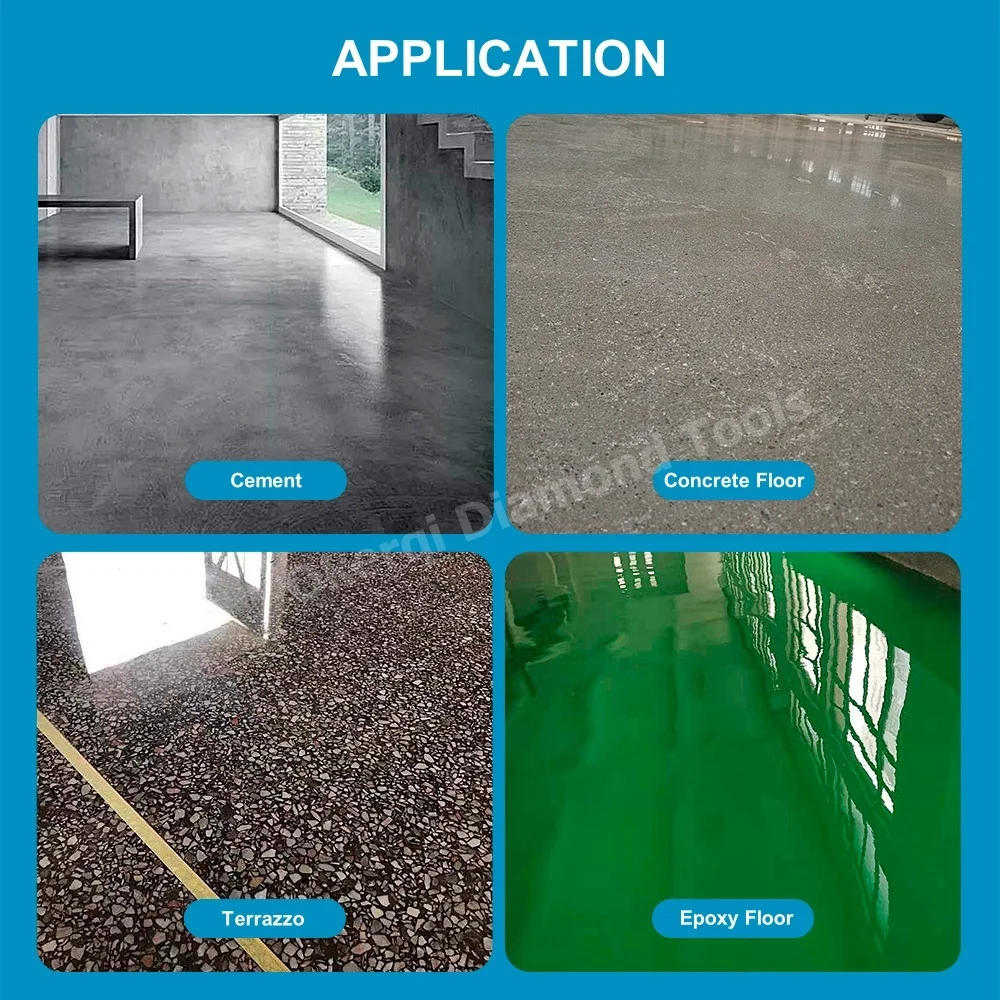 6 Stück 4 Zoll 100mm Beton-Polierpads Bodenpolierpad für Beton, Zement, Terrazzo, Marmor, Granitboden – Detail 6