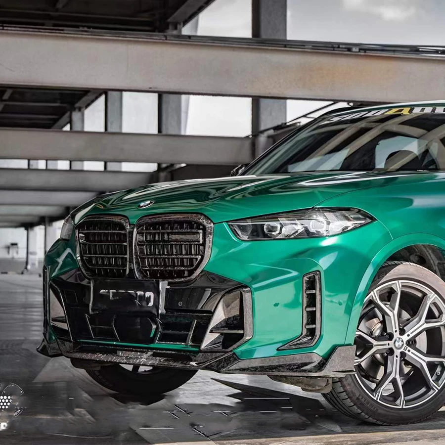 

For BMW X5 G05 G18 2023 Dry Carbon Fiber Racing Grills Front Bumper Air Vent Cover Trim Foglamp Mesh Grill Frame Car Accessories