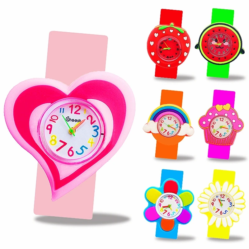 Reloj electrónico Digital para niño y niña, pulsera de frutas de dibujos animados, juguetes de rompecabezas para aprender el tiempo, regalo de cumpleaños