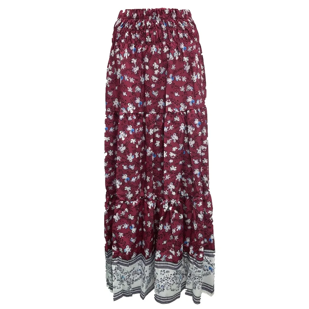 Gonna lunga casual a vita alta Longteng da donna taglie forti 1XL-5XL