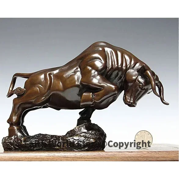 successful -large -TOP collection Home office Decor stock-market COW Bronze statue Decoration- best Business birthday gifts