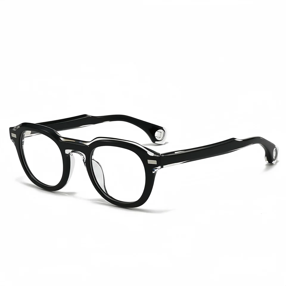 

Popular Women's Literary Reading Myopia Optical Prescription Transparent Glasses Men's Casual Retro Oval Acetate Eyeglass Frame