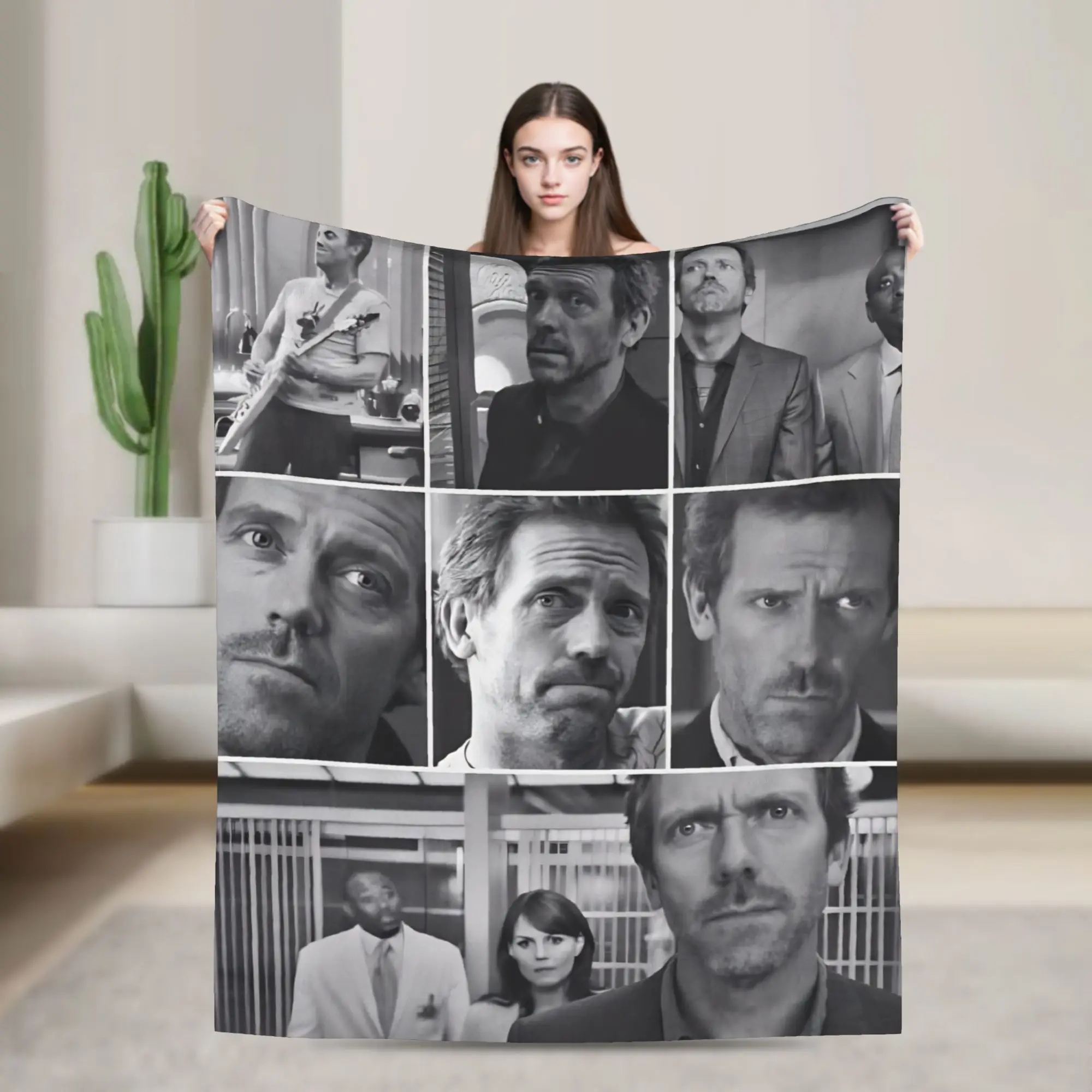 Dr. Gregory House Warm Blanket House MD American Television   Decorative Plush Throw Blanket Flannel Bedspread Sofa Bed Cover