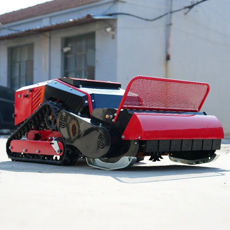 All Terrain Crawler Mounted Remote Control Brush Cutter High Efficiency 4 Stroke Heavy Duty Design  Lawn Mower