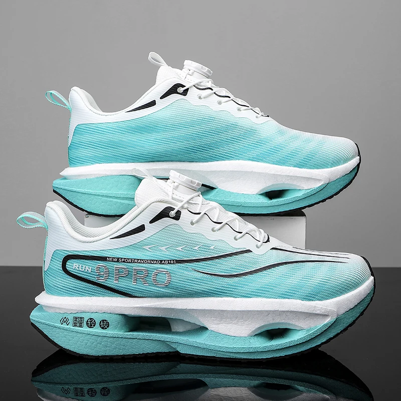 

High Quality Knob Running Shoes Men Non-Slip Carbon Plate Sneakers Man Jogging Shoes Breathable Light ​Women's Training Shoes