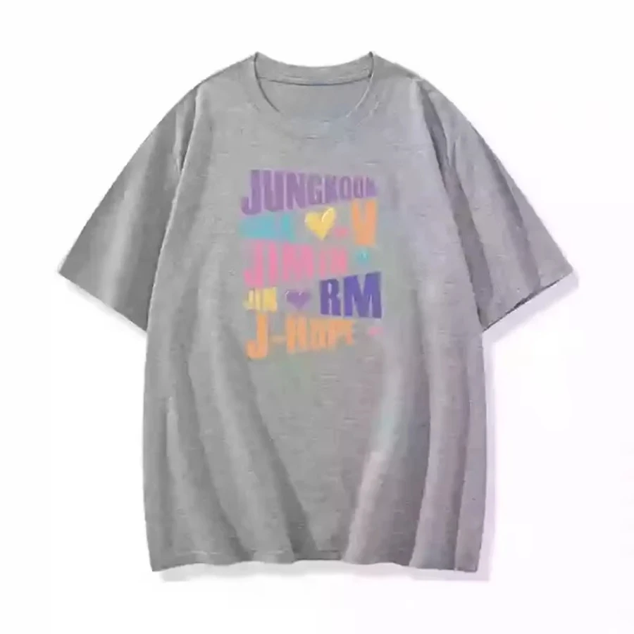 Kpop Printed Men's and Women's T Shirt Jungkook Jimin V J-Hope Rm Jin Short-Sleeved Casual Fashion Top Quality T-Shirt