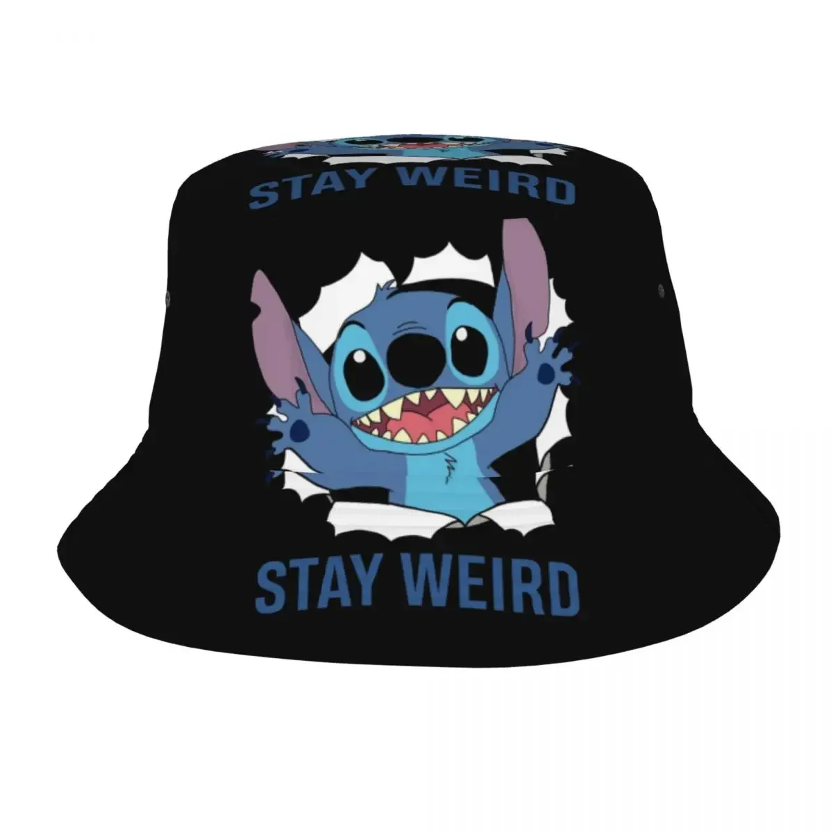 Unisex Bucket Hats Stay Weird Stitch Best Gift For Stitch Lovers Spring Picnic Headwear Outdoor Fishing Hat Bob Dropshipping