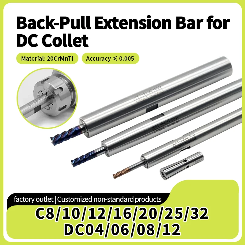 DC Extension Rod C8 C10 C12 C16 C20 C25 C32, DC04 DC06 DC08 DC4 DC6 DC8 DC12 ST10 ST12 ST16 Tool Holder Bracket and Collet