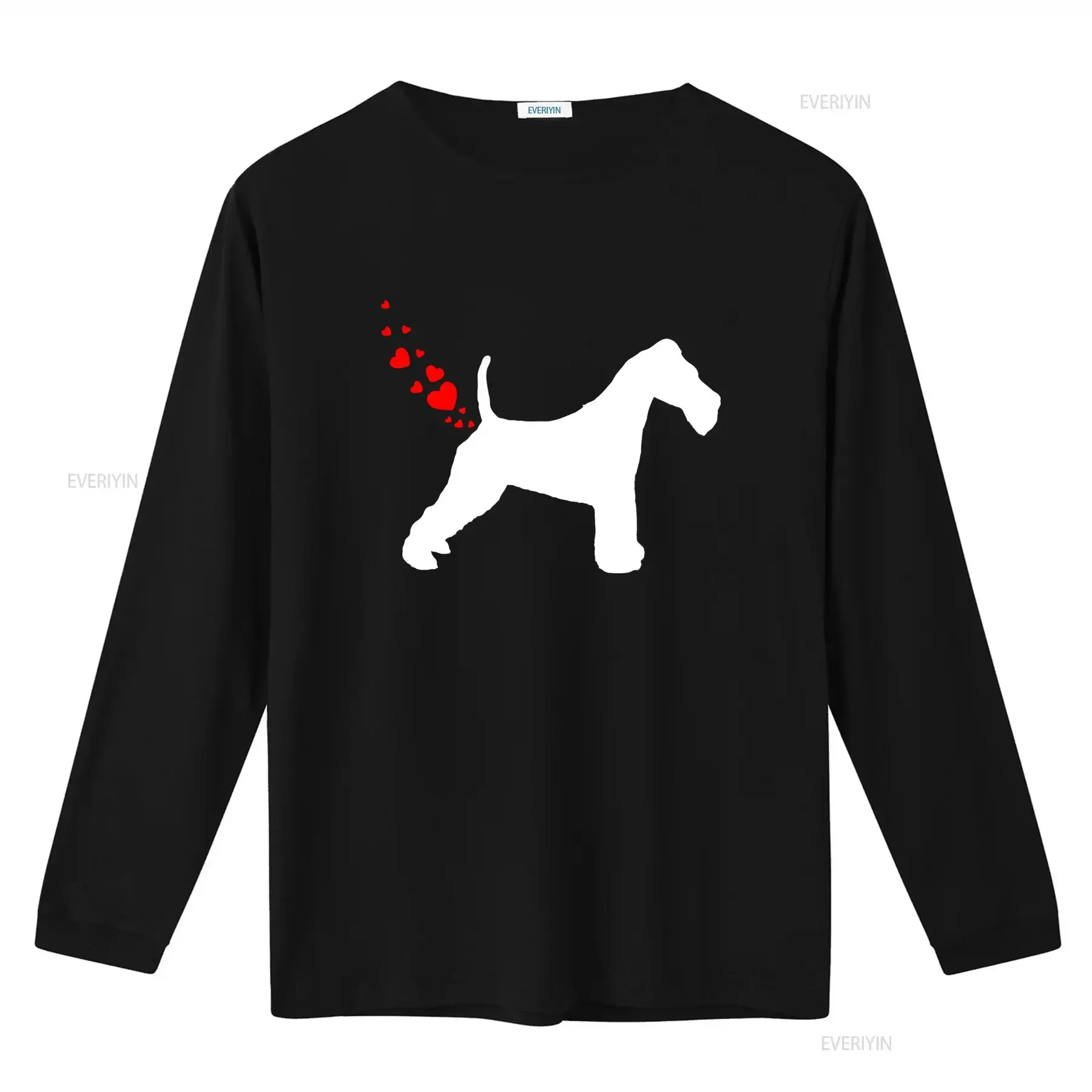Wire Hair Fox Terrier Owner Valentine's Day Heart Dog Farts Print T Shirt for Fashion Casual vintage Washed graphic Versatile