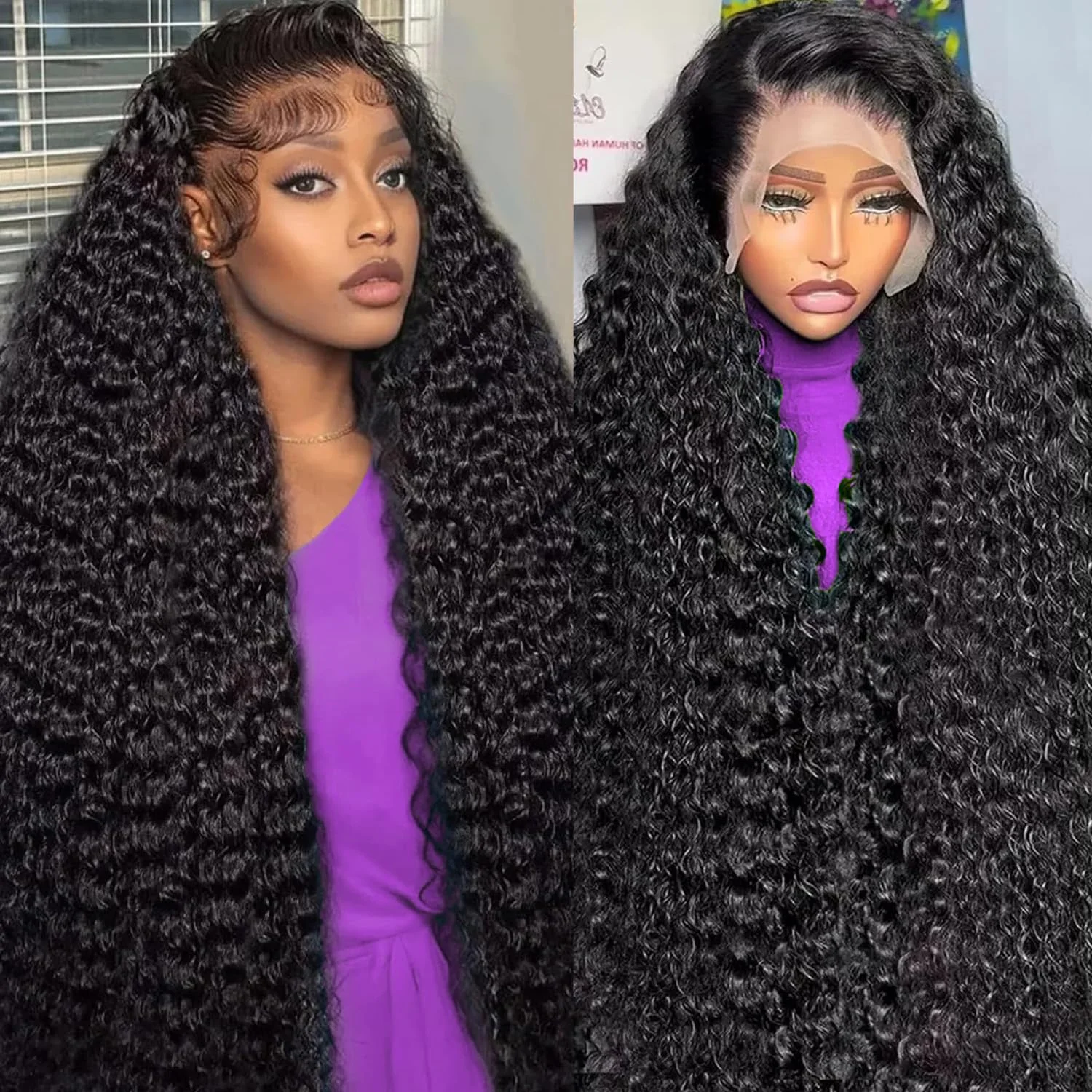 

18-46 дюймов Глубокая волна 13x4 13x6 HD Кружева Фронтальная часть 220 Плотность Бразильский парик из человеческих волос 7x6 Кружева Полный передний вьющийся парик из человеческих волос