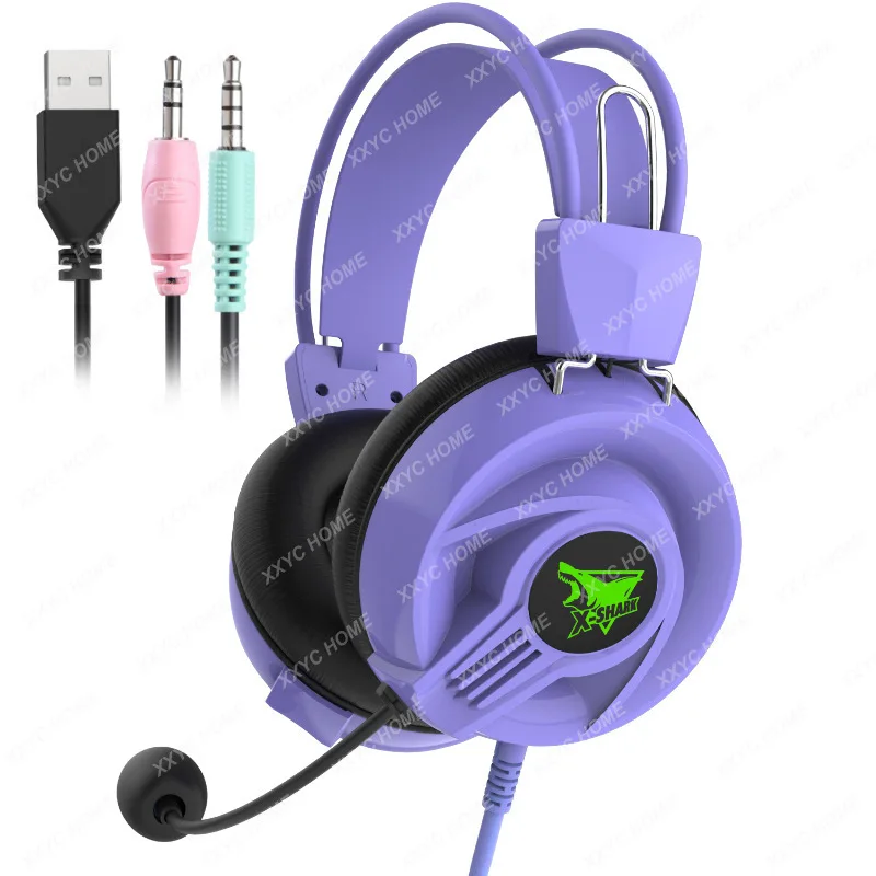 

Headset RGB Light Multi-Function 3.5 Plug Voice Headset Multi-Color