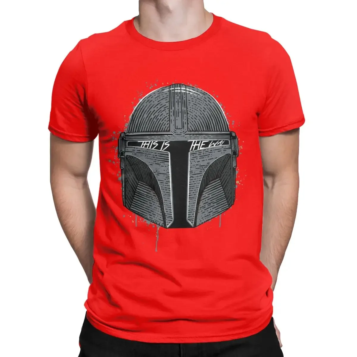 This Is The Way The Mandalorian T Shirt for Men\'s Pure Cotton T-Shirt Crew Neck Tee Shirt Short Sleeve Clothing Plus Size Tops