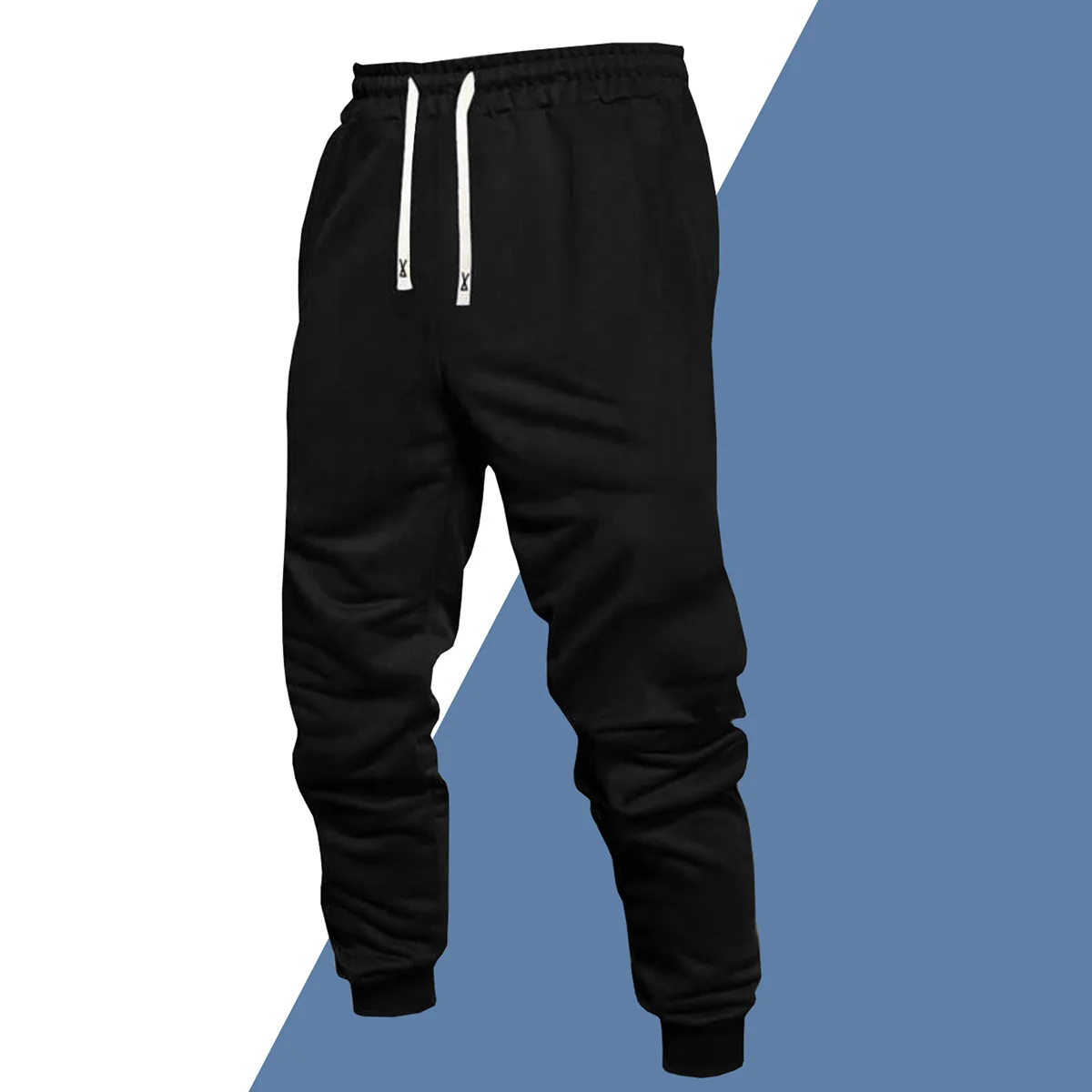 Men's Casual Sweatpants Loose Fit Knitted Elastic Waist Nine-Tenths Length Fashionable Urban Style Suitable for All Seasons