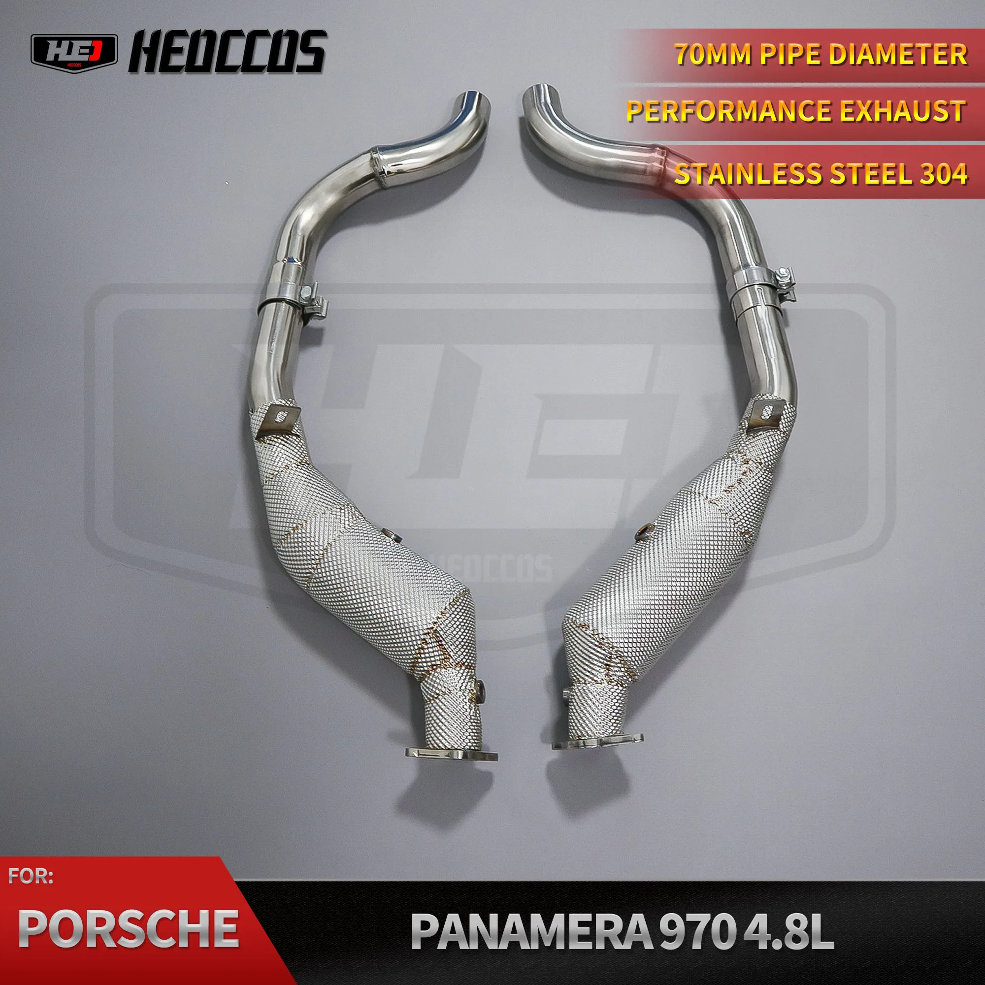

HEO Catalytic Downpipe for Porsche Panamera 970 4.8L 2009-2016 Catted Downpipe Exhausted Headers Auto Performance Parts