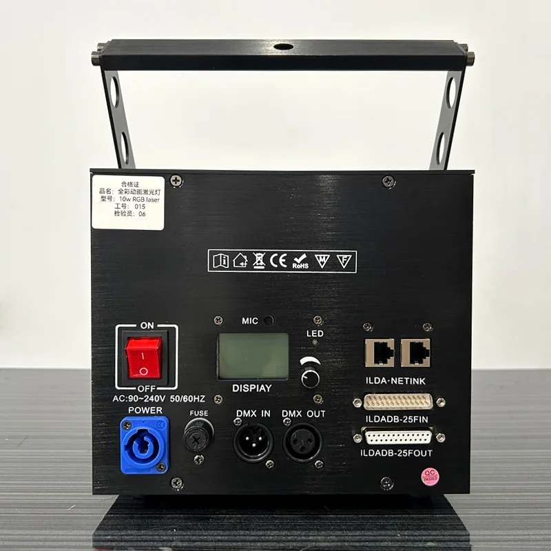 10W Wedding Laser Light Stage Party Animation Laser Lighting with 3000W Smoke Bubbles Machine DMX Remote Control for Concert