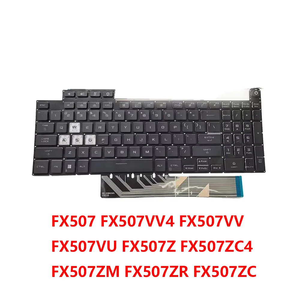

Laptop US Keyboard For ASUS TUF Gaming F15 FX507 FX507VV4 FX507VV FX507VU FX507Z FX507ZC4 Black Without Frame With Backlight