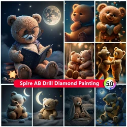 Cute Teddy Bear Diy AB Diamond Painting Kit Embroidery Cartoon Lovely Kawaii Animal Art Cross Stitch Mosaic Home Decor Kids Gift
