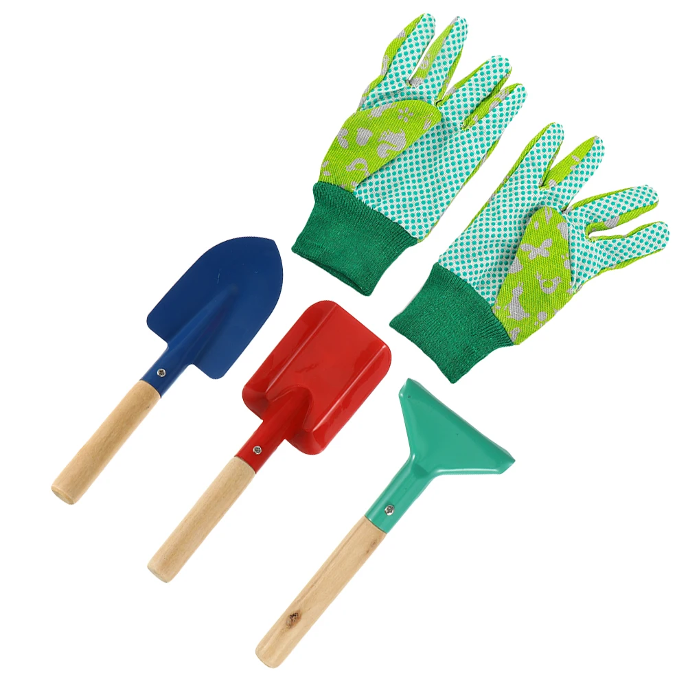 Set di attrezzi da giardinaggio per bambini da 5 pezzi Strumenti per giocattoli da esterno per bambini per rastrello da giardino in legno