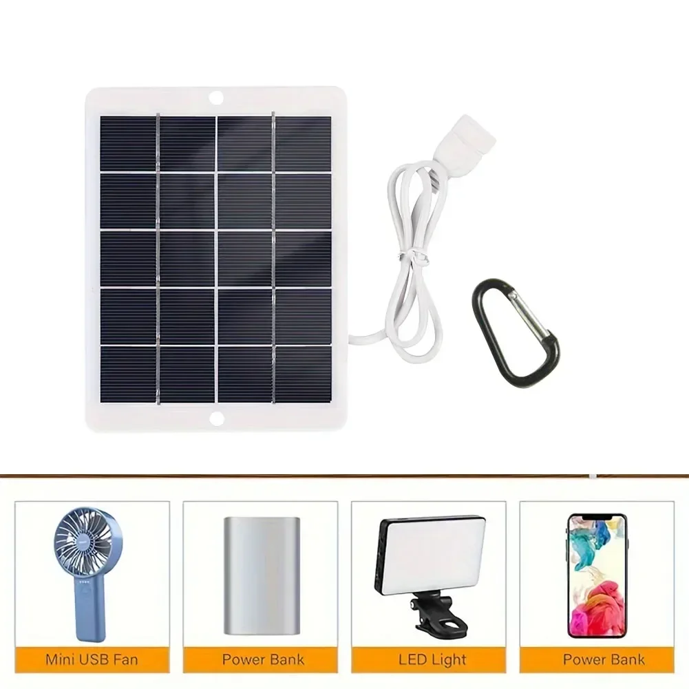 

5W 5V Polysilicon Solar Charging Panel With USB Output Outdoor Solar Charger Power Bank USB Cable Length 45CM