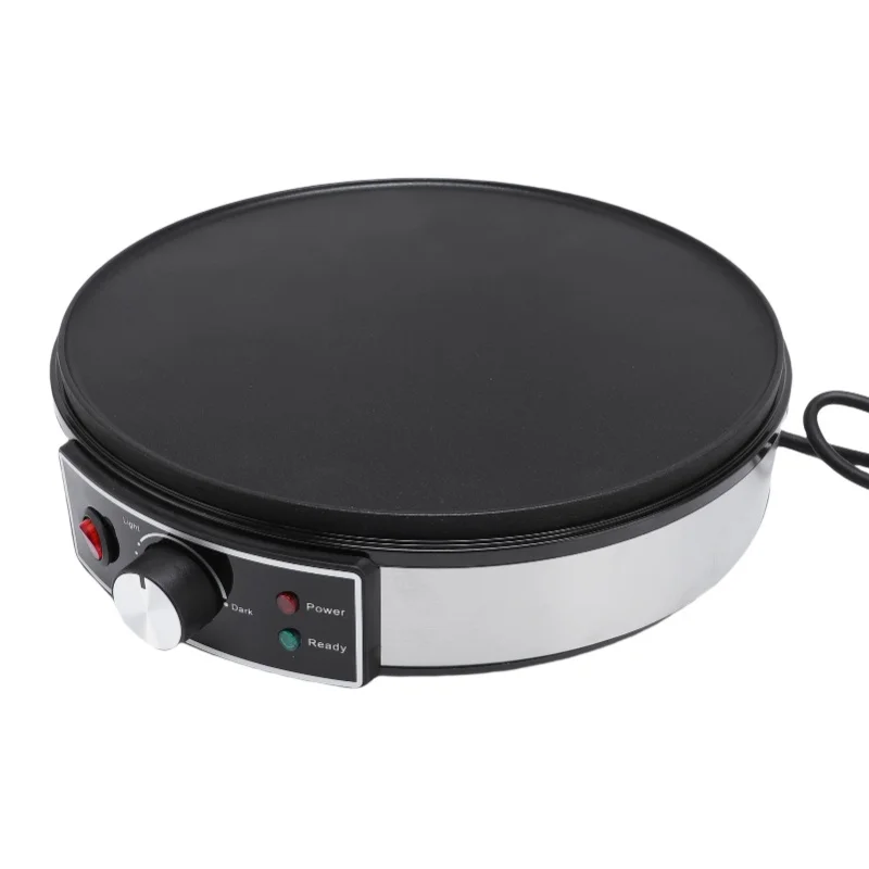 Electric Griddle Crepe Maker 11.8 Inch LED Indicators Adjustable Temperature Control Anti Stick Crepe Pan With Batter Spreader